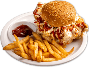 Kolachi BBQ & Grill Calgary Halal Pakistani Crispy Chicken Burger